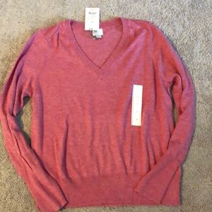 NWT Soft pink vneck a new day sweater